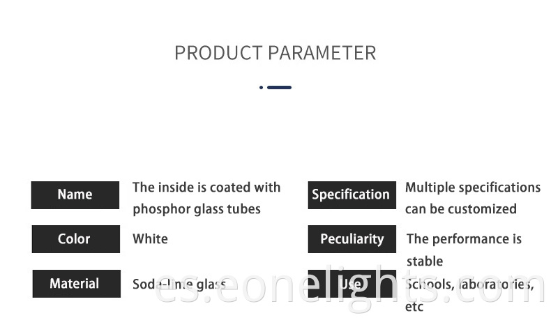 Accesorios de lámparas fluorescentes de tubo de vidrio de fábrica T5T8T10 chino